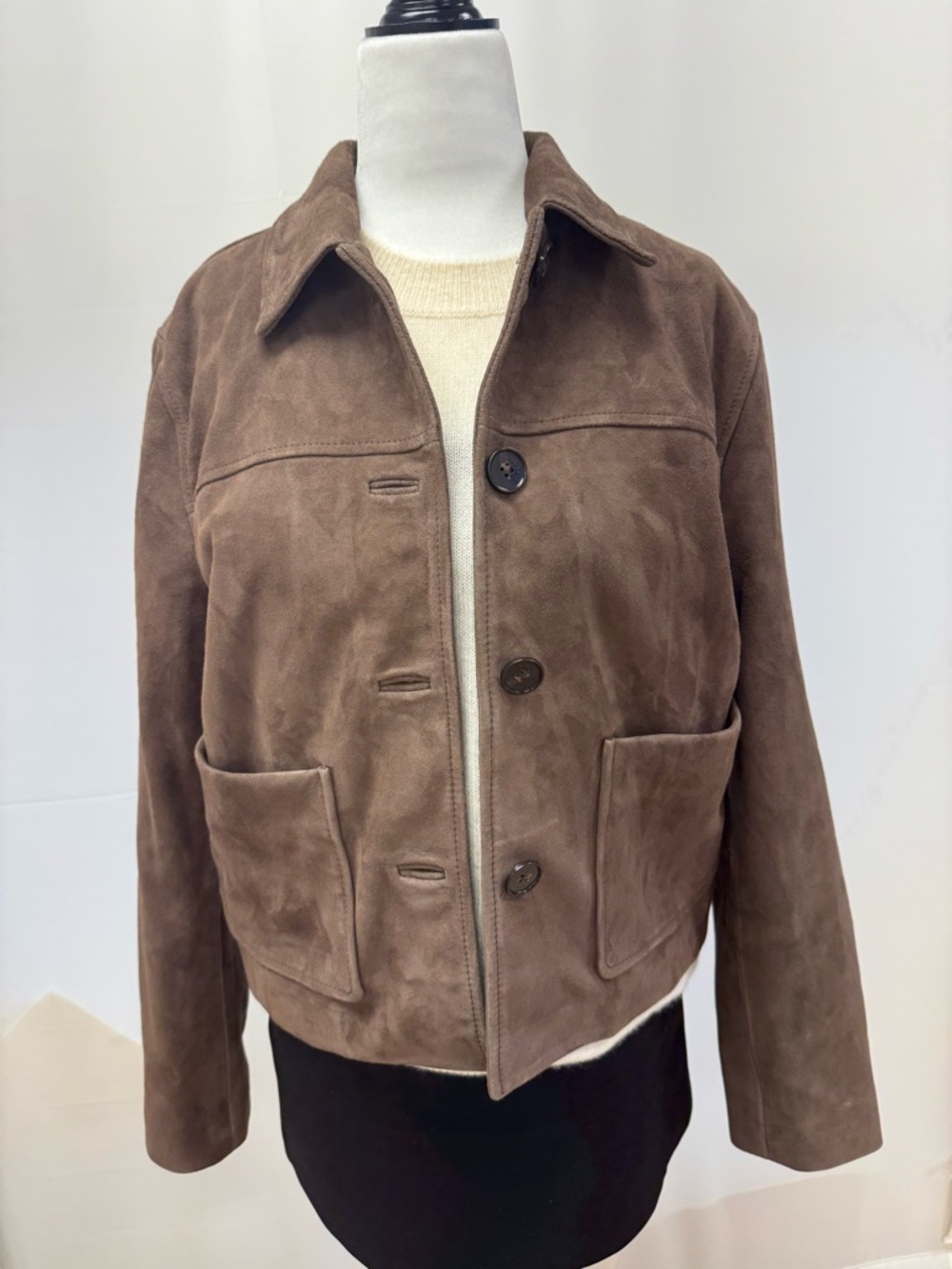 Aritzia Dark Brown Suede Tori Jacket Small nwt